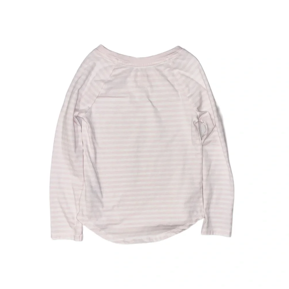 CAT & JACK Girl's Pink And White Striped Long Sleeve Shirt 5T